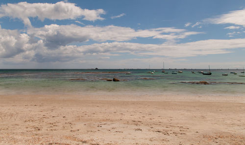 Coastal landscape and beach on the north sea in brittany france