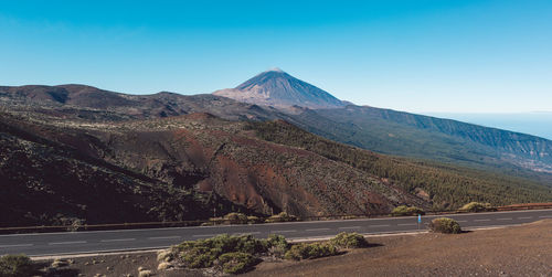 Scenic view of mountains against clear sky