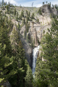 Scenic view of waterfall