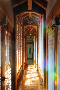 Traditional korean hallway of a korean palace in seoul, south korea
