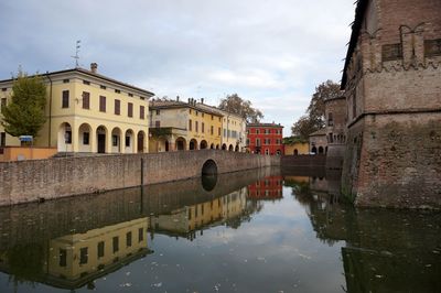 Reflection of buildings in city