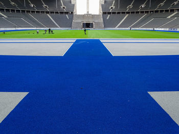 High angle view of empty stadium