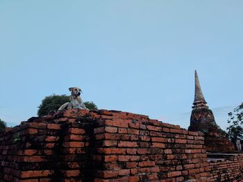 Low angle view of a building against clear sky