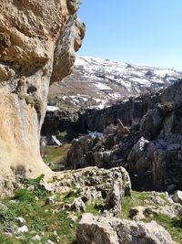 Scenic view of rock formation against sky