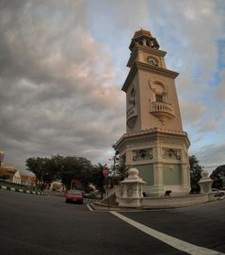 View of road against cloudy sky