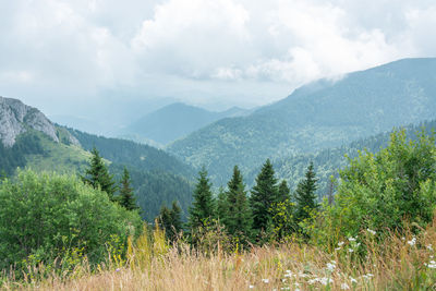 Scenic view of mountains against sky