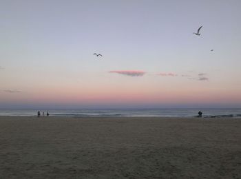 Scenic view of sea at sunset