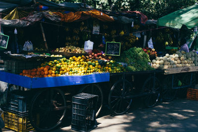 Fruits for sale at market stall