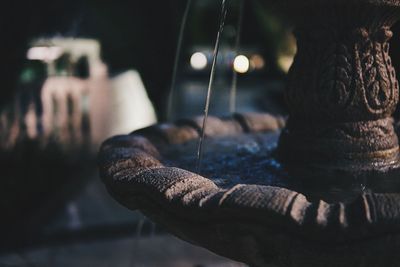 Close-up of fountain at night