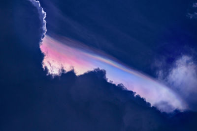 Low angle view of clouds in sky during sunset