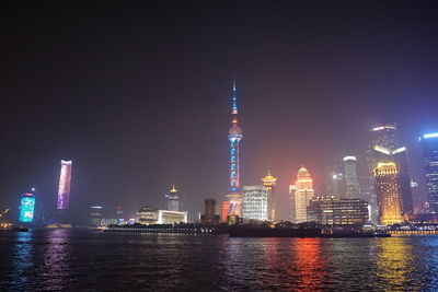 Illuminated city at night