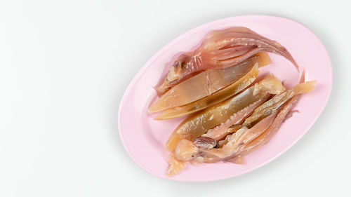 High angle view of breakfast in plate