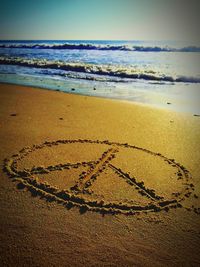 Freedom symbol on sand