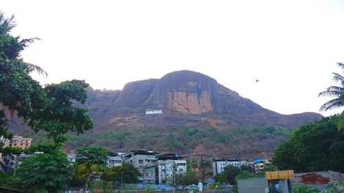 Scenic view of mountains against clear sky