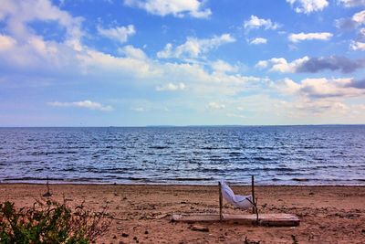 Scenic view of beach against sky