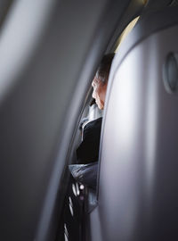 Portrait of man in car