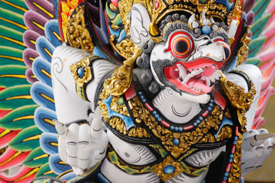 High angle view of ornate art