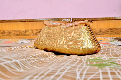 Close-up of hat on table