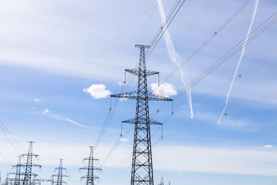 High voltage pole or high voltage electricity tower and transmission power lines