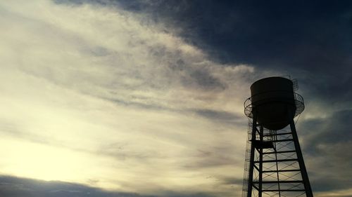 Low angle view of water tower against sky