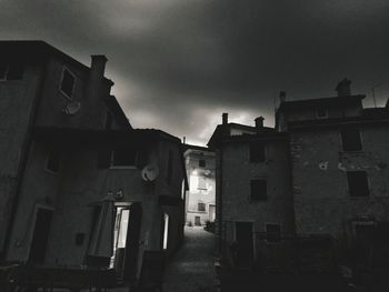 Low angle view of old building against sky