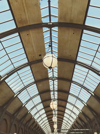 Low angle view of ceiling of railroad station