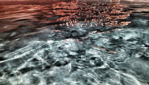 High angle view of rippled water