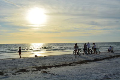 Scenic view of sea at sunset