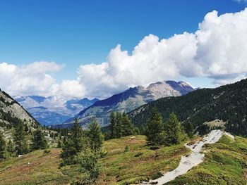 Scenic view of mountains against sky