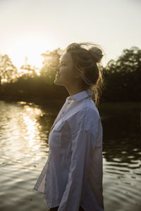 Girl by the lake