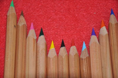 Close-up of colored pencils