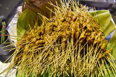 Close-up of fresh green for sale in market