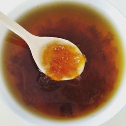 High angle view of food in bowl