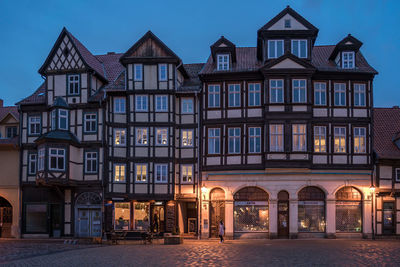 Building against sky at night