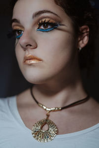 Close-up portrait of a beautiful young woman