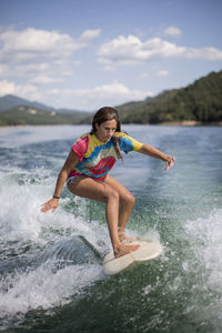 Full length of woman in sea