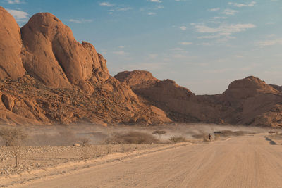 Scenic view of desert against sky