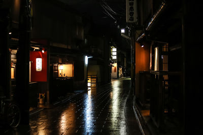 Illuminated corridor of building