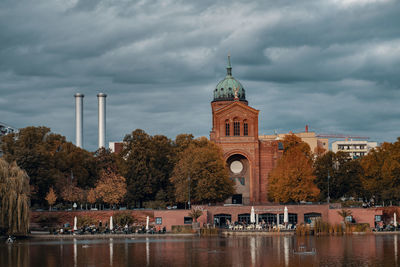 View of building against cloudy sky