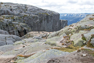 Scenic view of rocky mountains against sky