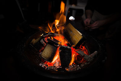 Close-up of grilling marshmallow
