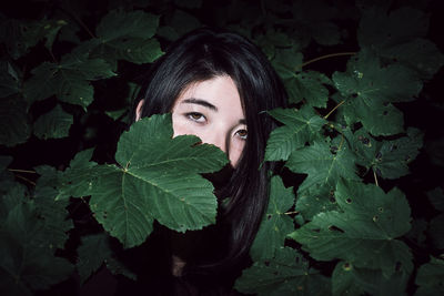 Close-up portrait of young woman