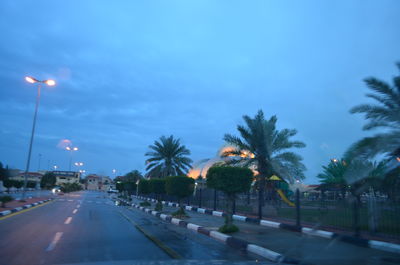 View of road against blue sky