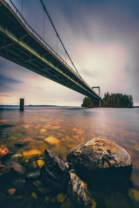 Low angle view of bridge over river