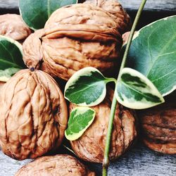 Close-up of walnuts on table