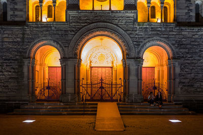 Exterior of illuminated temple neuf de metz