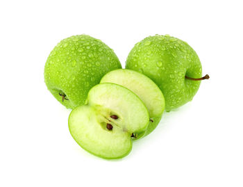 Close-up of apple against white background