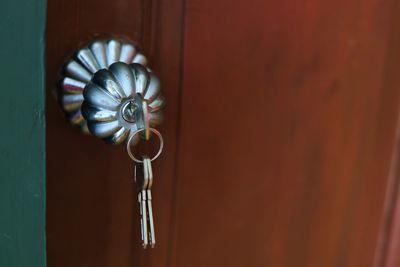 Close-up of door handle