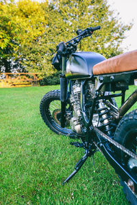 Bicycle parked on field