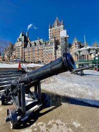 View of historical building against blue sky